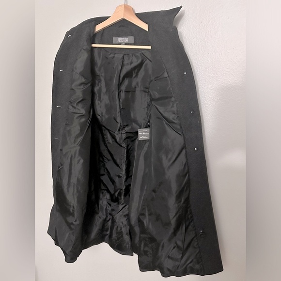 Kenneth Cole Reaction | Long Grey Wool Trench Coat | Sz:2 | Designer Coat - Picture 11 of 13